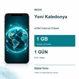 Yeni Kaledonya eSIM İnternet Paketi Günlük 1 GB 1 Gün - FUP 1 Mbps