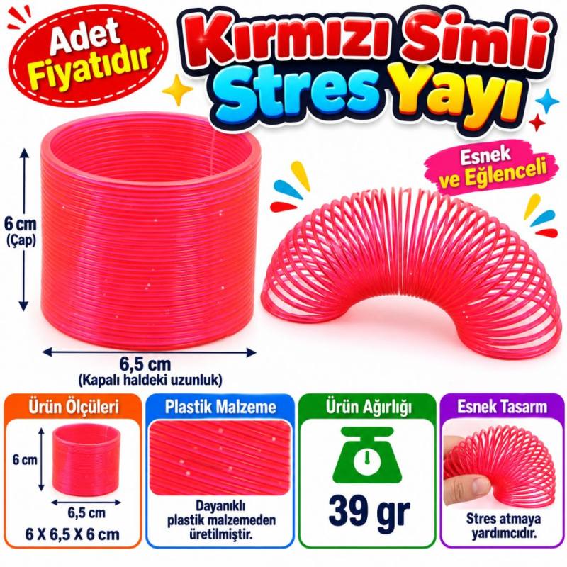 Kırmızı Simli Stres Yayı (adet fiyatıdır)