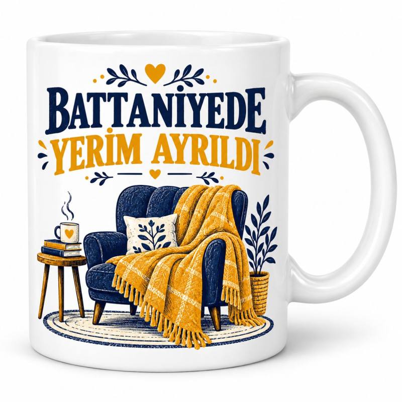 Kışa Yumuşak İniş Tasarımlı Porselen Kupa - MODEL 1133