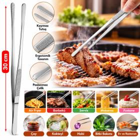 Yiyecek Servis Maşası Air Fryer Master Chef Şef Cımbızı Et Kızartma Barbekü Aleti 30 Cm (adet fiyatıdır)
