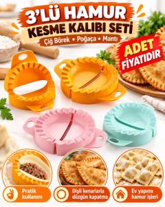3lü Çiğ börek kurabiye Hamur İşi Ravioli Kesme Kalıbı Aparatı