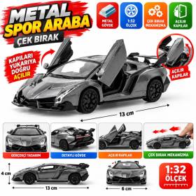 Çek Bırak Gri Metal Spor Araba Sl6607B