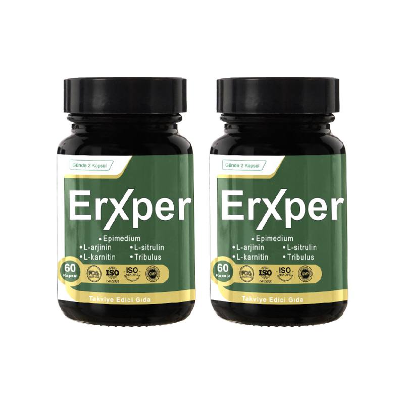 Erxper 60 Kapsül 2 Adet - L-Karnitin, L-Arjinin, Epimedium ve Tribulus İçerikli Takviye Edici Gıda