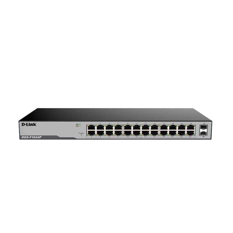 D-LINK DL-DGS-F1024P 24 PORT GIGABIT 2X1GB SFP YÖNETİLEMEZ 250W POE SWITCH