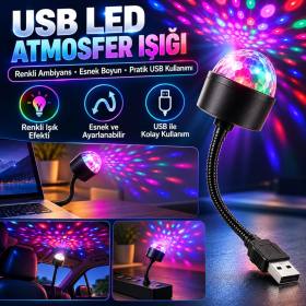 USB Sese Duyarlı 8 Farklı Mod Işıklı LED Atmosfer Işığı – Ambiyans Aydınlatması