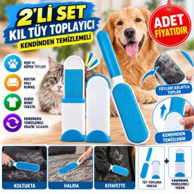 2Li Set Kıl Tüy Toplayıcı Kendinden Temizlemeli Tarak