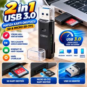 Hafıza Kartı - Tf Kart Okuyucu Hub Adaptör Veri Aktarıcı