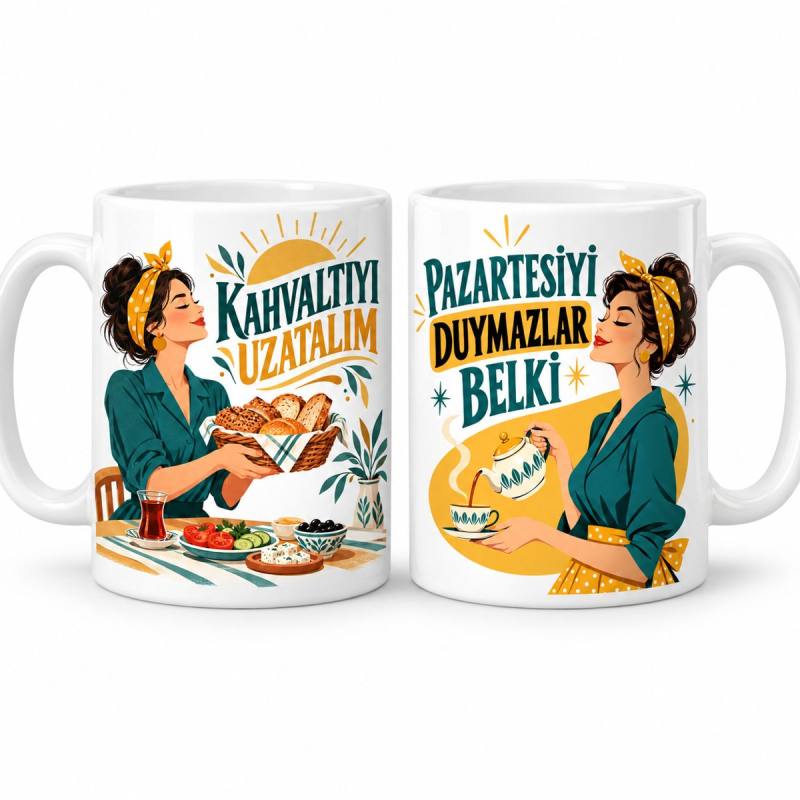 Pazarın İki Sesi 2'li Porselen Kupa Seti - MODEL 1232