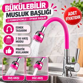 Oynar Başlıklı Tasarruflu Kubar Musluk Borusu ve Başlığı Pembe