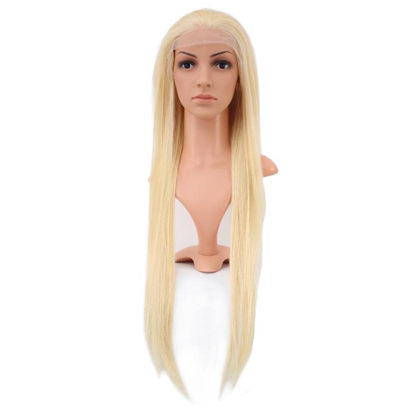 Gerçek Front Lace Düz Platin Tül Peruk - 80-85cm