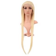 Gerçek Front Lace Düz Platin Tül Peruk - 85-90cm