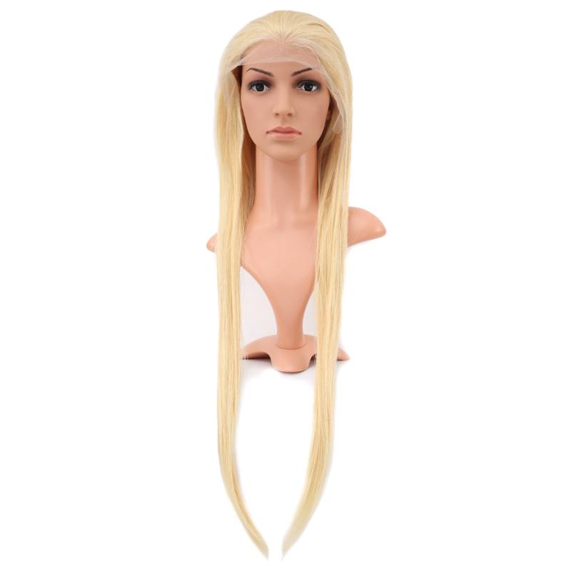 Gerçek Front Lace Düz Platin Tül Peruk - 85-90cm