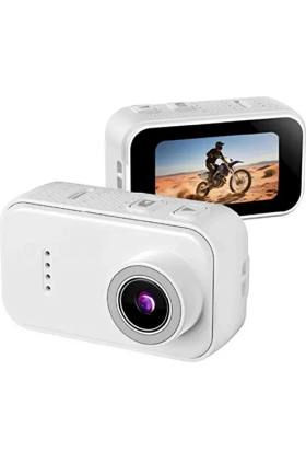 F2 2K 1080P Parmak Kamera 130° Geniş Açı IPS Ekranlı 25g Mini Taşınabilir Cep Kamerası Beyaz