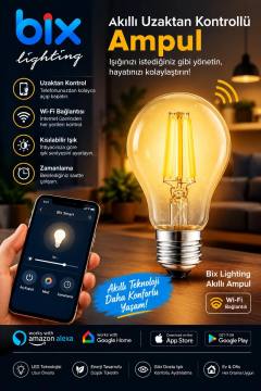 6W Daylight A+ Akıllı Ampul WiFi Uzaktan Kontrol Dim Edilebilir Alexa Google Uyumlu E27 Sarı