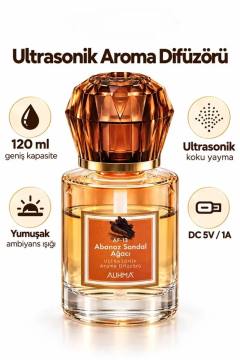 Ultrasonik Aroma Difüzörü 120 ML Abanoz Sandal Ağacı Kokulu LED Işıklı Araç ve Oda Kokusu