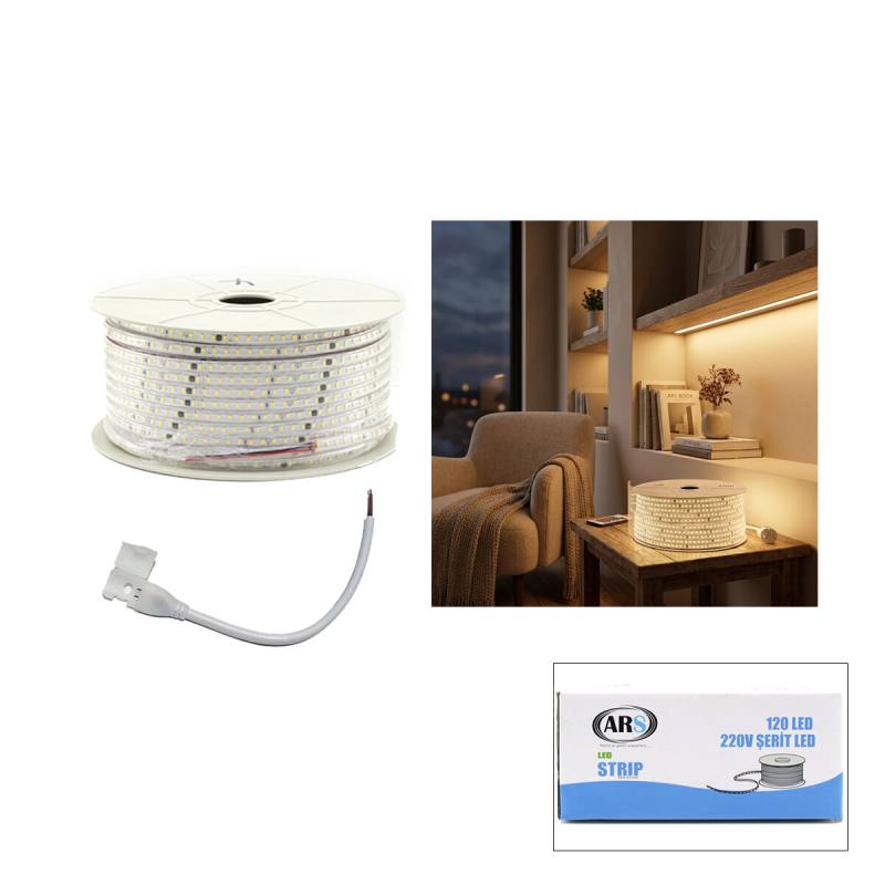 100MT 3000K - Gün Işık Dış Mekan Şerit Led 220V 120LED 348983