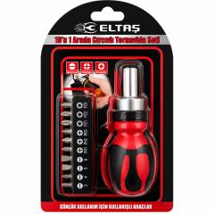 10IN1 Silikon Sap - Cr-v Cırcırlı Tornavida Bits Seti PH1-PH2-PH-3 - PZ1-PZ2-PZ3 Manyetik Uç Tutucu