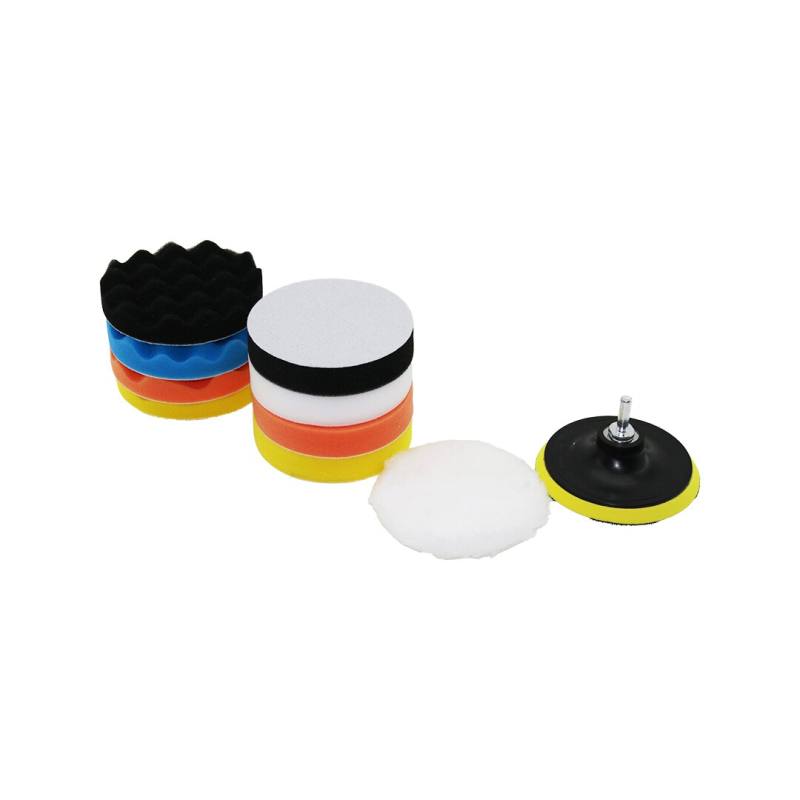 115 Mm 11PCS Polisaj Sünger Seti 8 Ad. 115MM Sünger- 1 Polisaj Ped -1 M14 Adaptör - 1 Cırtlı Disk Taban