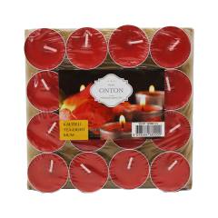 16 Parça Kırmızı Tea Light Yuvarlak Mum