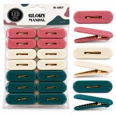 16PCS Çamaşır Mandalı Renkli Plastik - Kabartma Desenli