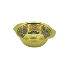 23CM Gold Paslanmaz Metal Sepet Süzgeç Kendinden Kulplu