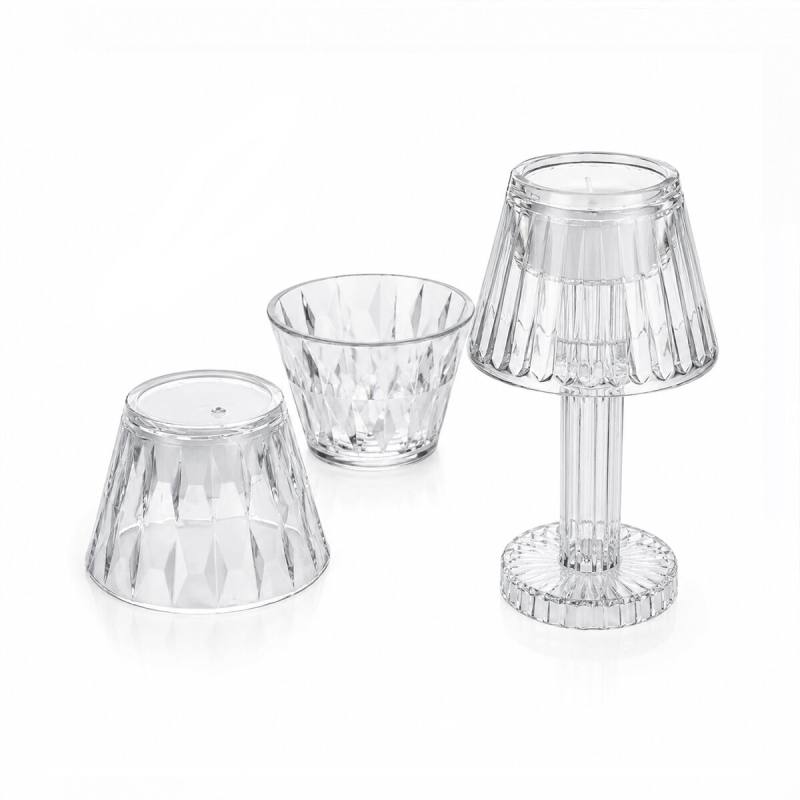 24 Adet Kristal Damlalı Mumluk - Masa Lamba Abajur Mini Pilli
