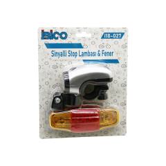 2İN1 Bisiklet 5 Led Fener - Sinyalli Stop Lamba Pilli