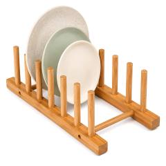2PCS Bambu - Ahşap Tezgah Üstü Tabaklık - Bulaşıklık
