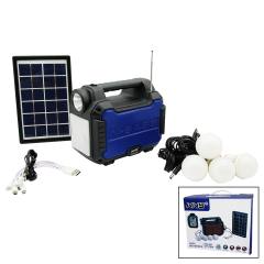 3IN1 - Solar 2İN1 Sabit El Feneri - Radyo - MP3 Bluetooth - Usb/ Tf Port - 4 Parça Ampul Kablolu - Powerbank