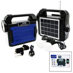 3IN1 - Solar 2İN1 El Feneri - Radyo - MP3 Bluetooth - Usb/ Tf Port - 2 Parça Ampul Kablolu - Powerbank