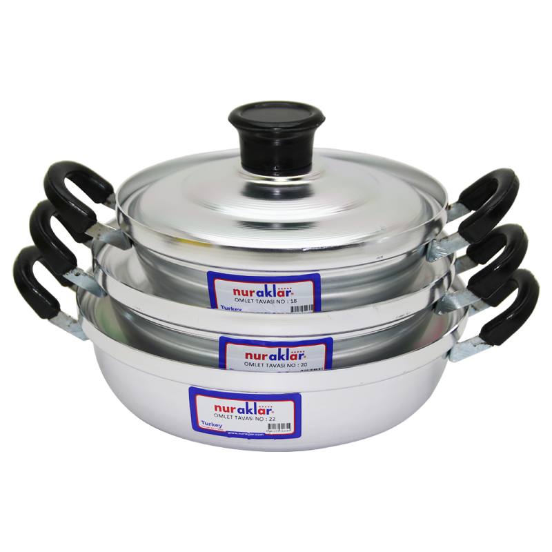 3LÜ Alüminyum Omlet Set NO-18-20-22