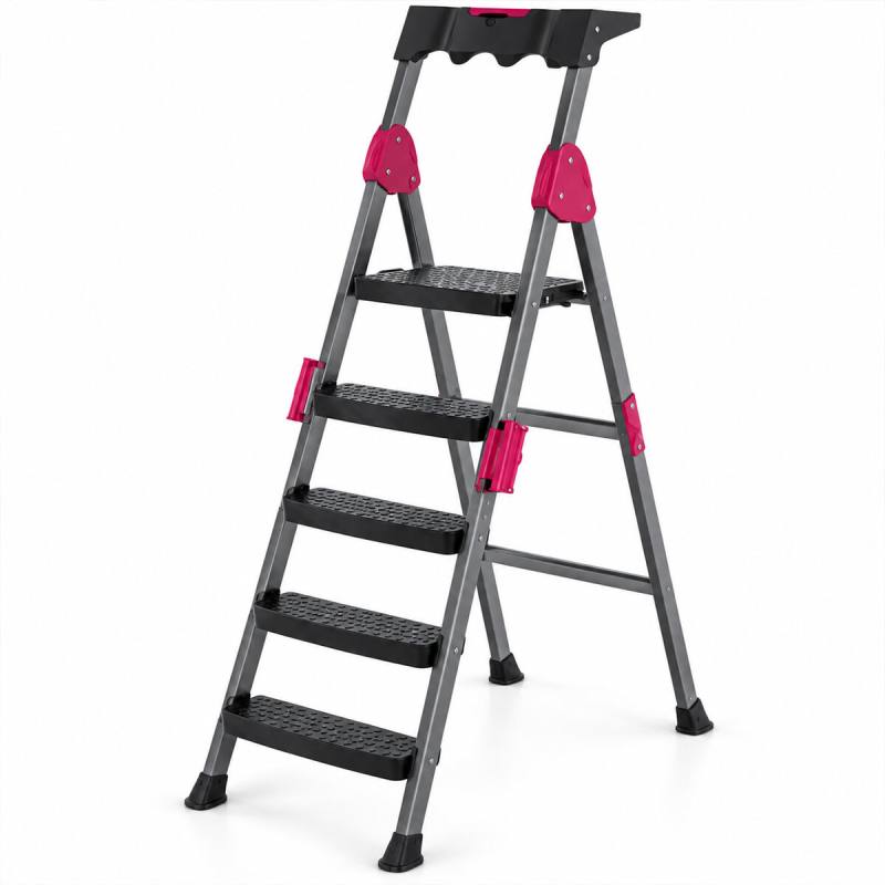 4+1 Basamaklı Metal Merdiven 150KG.TAŞIMA
