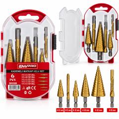 6PCS Matkap Uçlu Kademeli Set 4-12MM - 4-20MM - 4-32MM - 3MM - 6MM - 8MM