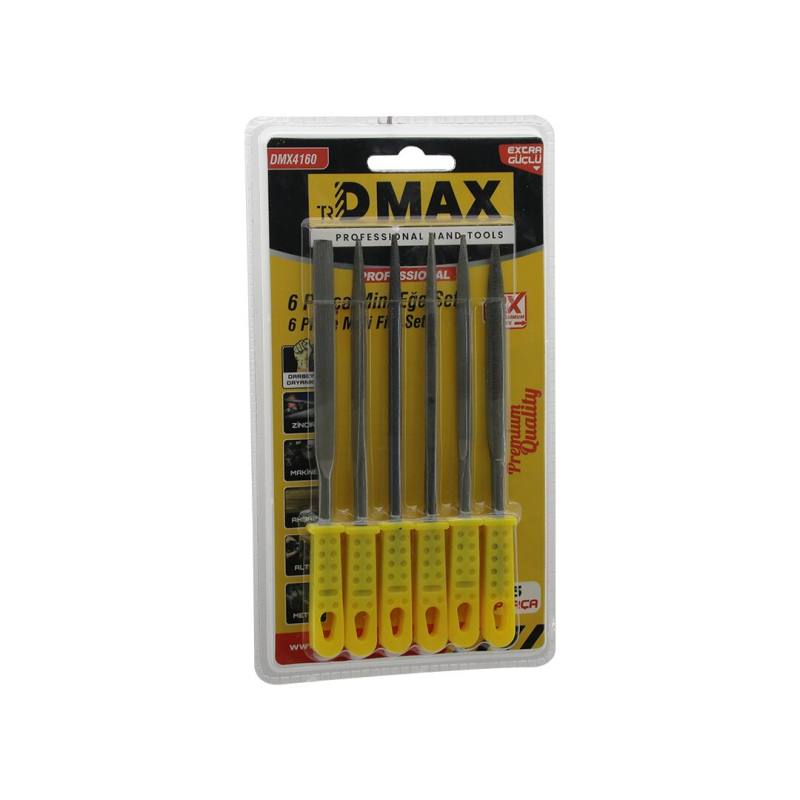 6PCS Mini Çelik Eğe Seti Düz - Yuvarlak - Yarı Dairesel - Kare - Üçgen