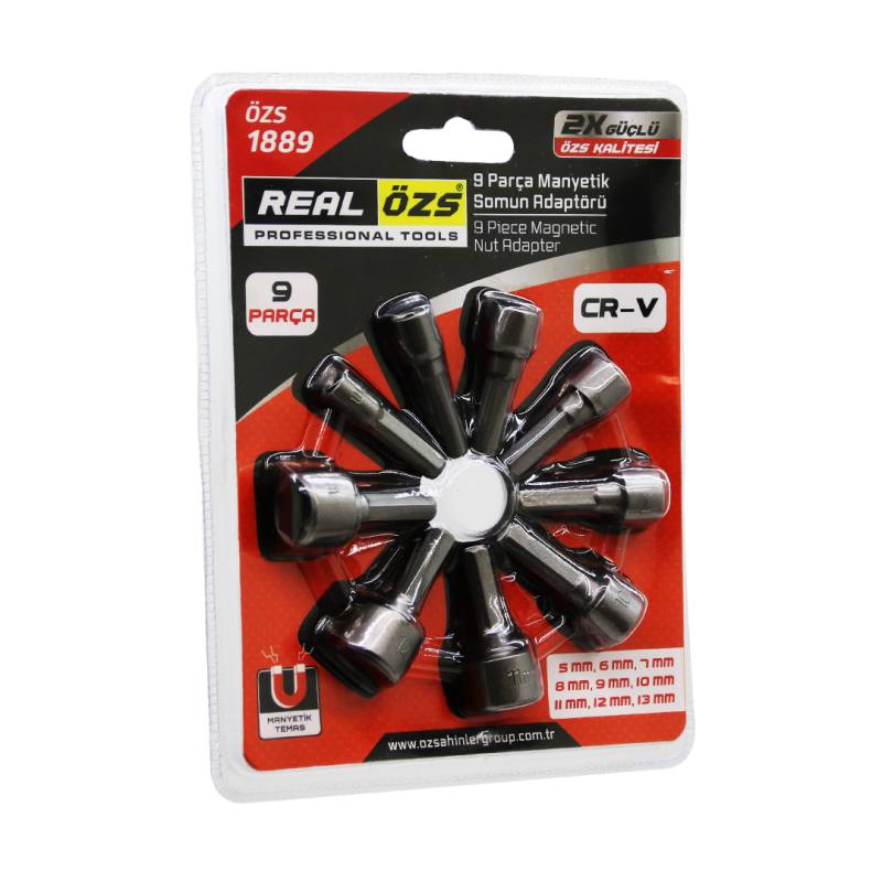9 Parça - 5-13 Mm Manyetik Somun Sökme - Çatı Adaptörü