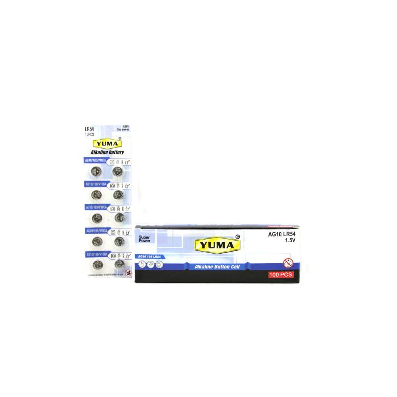 AG10 LR-54 Düğme Pil Alkalin 1.5V 10LU Kart