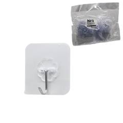Askı 10PCS Tekli Metal Uçlu Mika Kristal Pls. Tabanlı Şeffaf Pvc Yapışkanlı Montaj