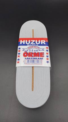 Beyaz - 2.5CM Paça Lastik Geniş 10MT.