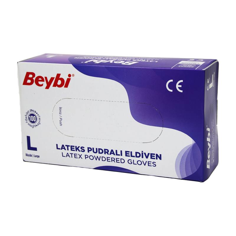 Beybi L Pudralı Muayene Eldiveni 100LÜ