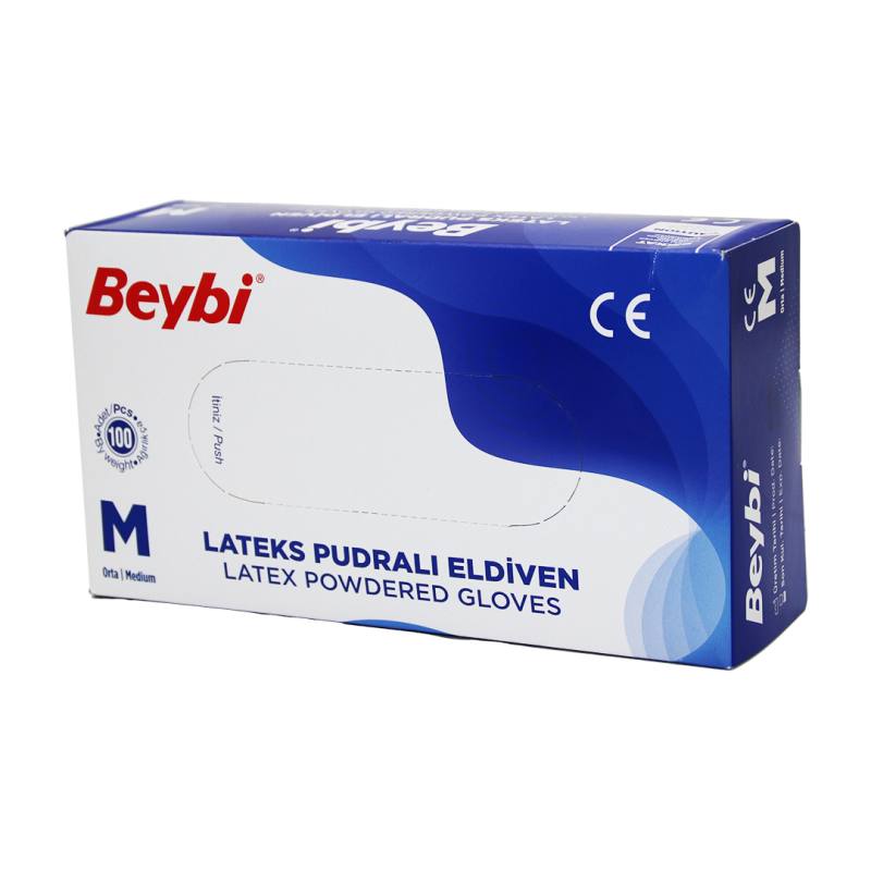 Beybi M Pudralı Muayene Eldiveni 100LÜ