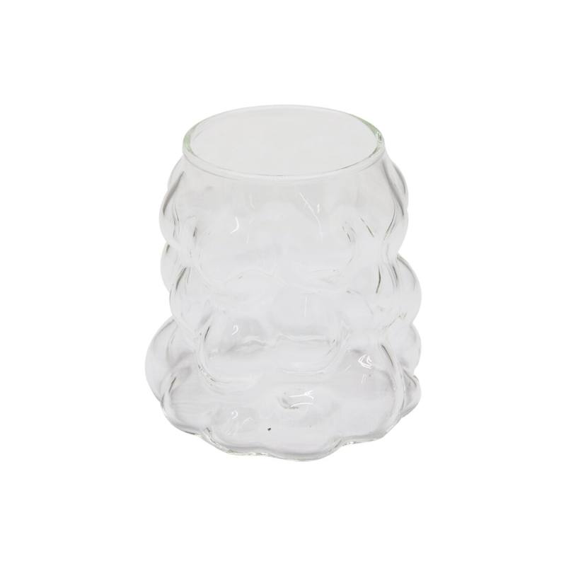 Boncuklu - Boğumlu Cam Bardak 340ML Kahve - Sunum - Meşrubat