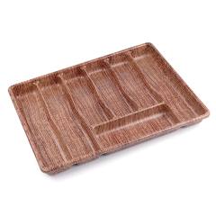 Büyük - Ahşap Renk - 7 Bölmeli Çekmece İçi Kaşıklık 50X37CM