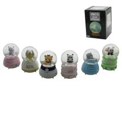 Büyük Boy - 10CM Pilli - Işıklı Müzikli Kar Küresi Cam Hayvan Figürlü - Desen Mix Renkli Herhangi Bir Tanesi Gönderilir