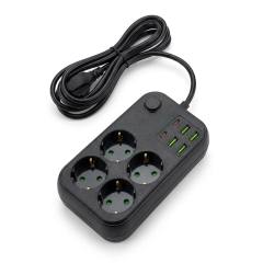Çoklu Priz Uzatma Kablosu 4 Soket + 4 USB + 2 Type-C – Termal Akım Korumalı, Isıya Dayanıklı, Çocuk Korumalı Güvenli Priz 100-250V - Kablo Uzunluğu 2 Metredir