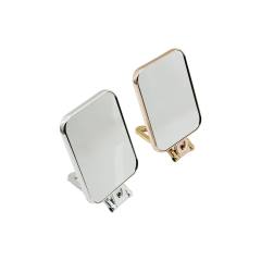 Dikdörtgen 15X11.5CM Makyaj Aynası Çift Taraflı Bronz - Gümüş Pls.çerçeve Katlanır Ayaklı