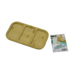 Dikdörtgen 3 BÖLMELİ=2+1 Ahşap Bambu Servis Sunum Tepsi - Tahtası 25 X 14 X 1.4CM