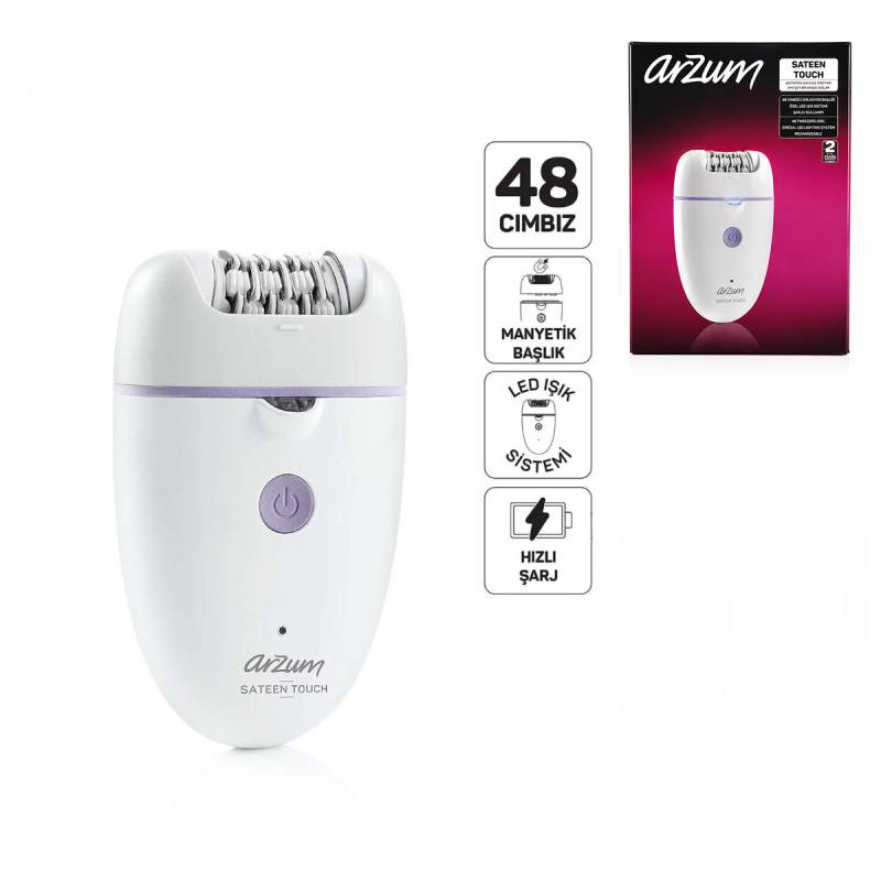 Epilatör Epilasyon Cihazı 48 Cımbız Manyetik Başlık Led Işık Sistem - Hızlı Şarj AR5173-02