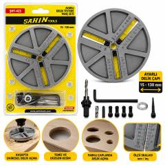 Hassas Dengeleme - Darbe Dayanlıklı Ayarlı Delik Testere Panç Set 45-130MM