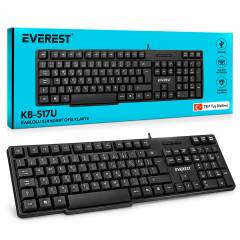 Kablolu Standart Ofis Klavye Siyah Q Klavye KB-517U