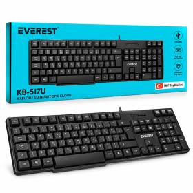 Kablolu Standart Ofis Klavye Siyah Q Klavye KB-517U
